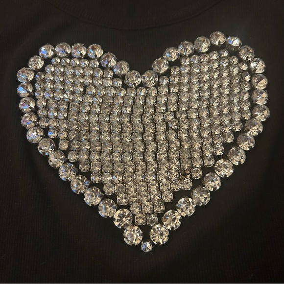 INC International Concepts Black Tank with Silver Embellished Heart - Picture 7 of 7